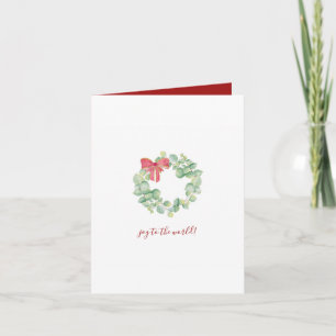 Carte de Noël simple en aquarelle avec couronne bo