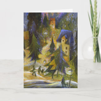 Carte de Noël Ski Village