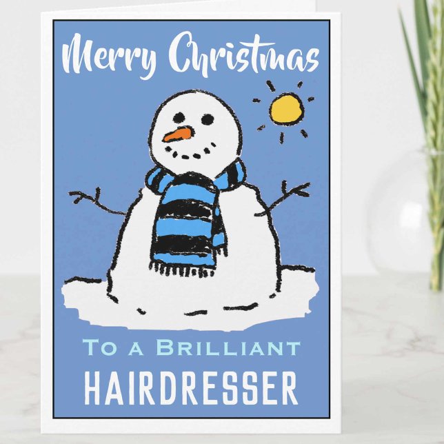 Carte de Noël Snowman amusante pour coiffeur (Créateur téléchargé)