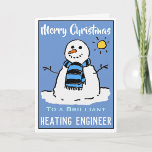 Carte de Noël Snowman amusante pour un ingénieur d