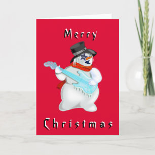 Carte de Noël Snowman avec guitare