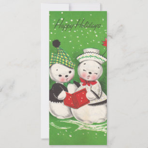 Carte de Noël Snowman Couple Flat