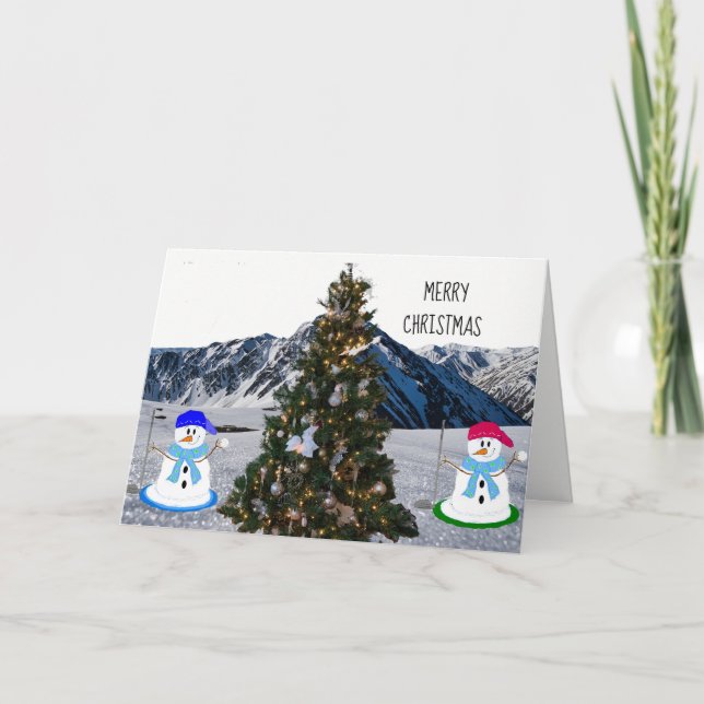 Carte de Noël Snowman Golfers (Devant)