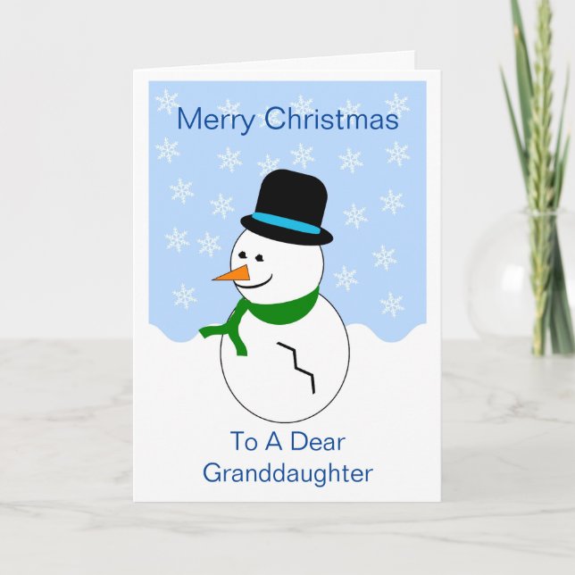 Carte de Noël Snowman Grandgirl (Devant)