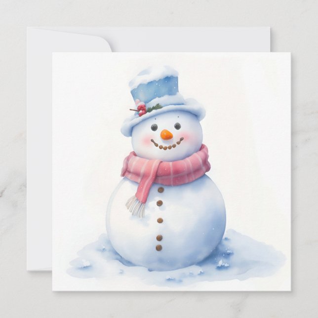 Carte de Noël Snowman Joyeux (Devant)