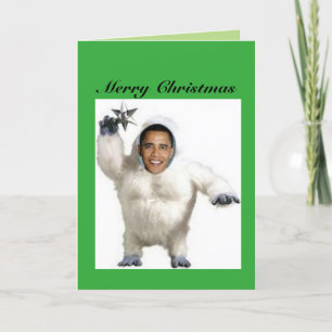 Carte de Noël Snowman Obama