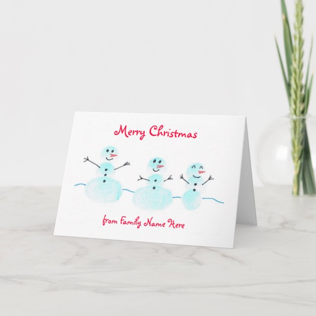 Carte de Noël Snowman - Personnaliser (Devant)