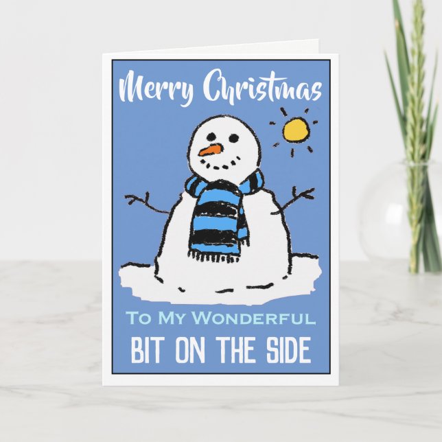 Carte De Noël Snowman Pour Votre Petit Bit Sur Le  (Devant)