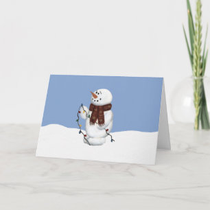 Carte de Noël Snowman W/ Lights