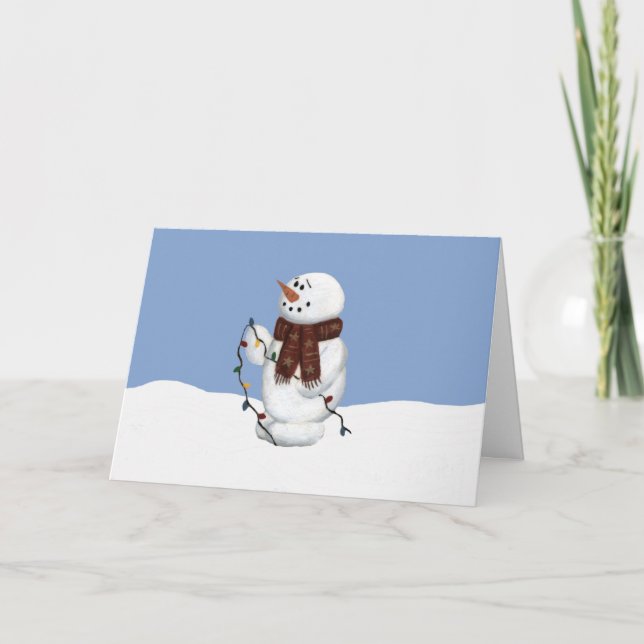 Carte de Noël Snowman W/ Lights (Devant)