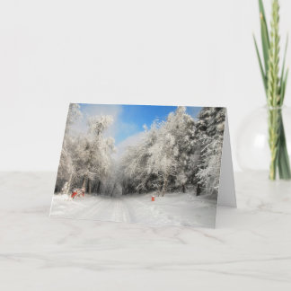 Carte de Noël Snowy Country Road