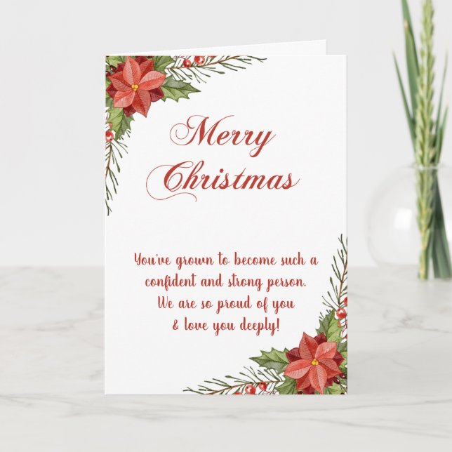 Carte de Noël Sober, Carte postale Fière (Devant)