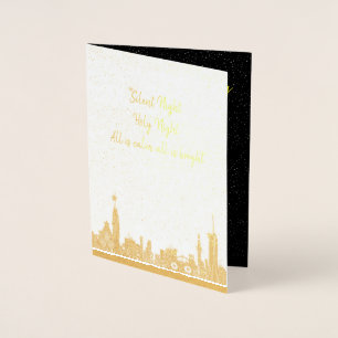 Carte de Noël Soirée Silencieuse Carol Feuille de 