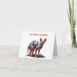 Carte de Noël Sphynx Cat