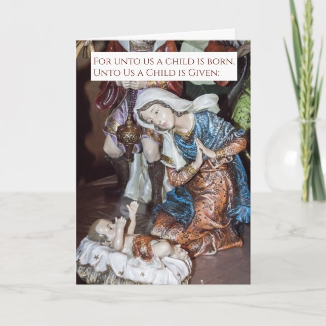 Carte de Noël spirituelle pour enfant né (Devant)