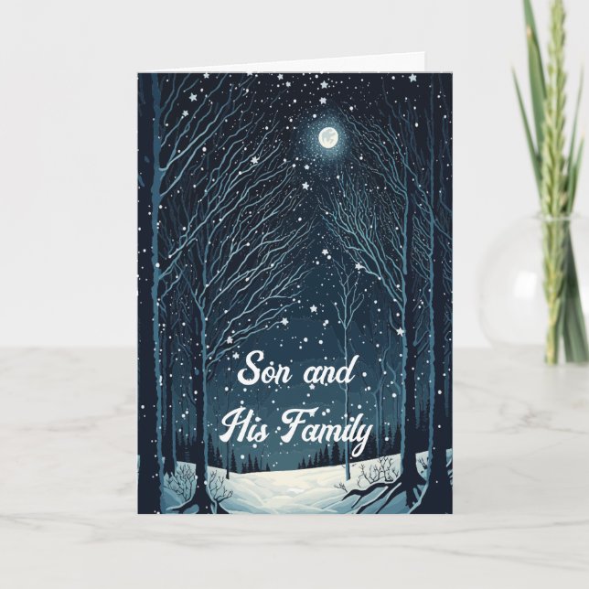 CARTE DE NOËL STARRY POUR FILS ET FAMILLE (Devant)