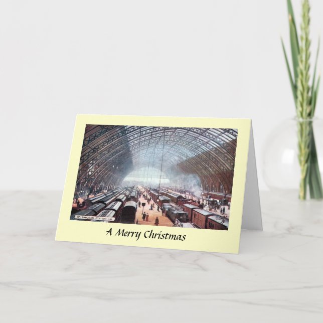 Carte de Noël - Station St Pancras, Londres (Devant)