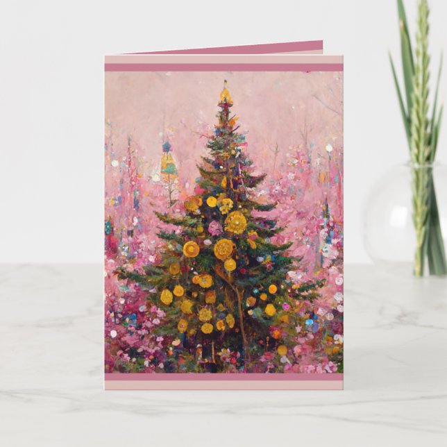 Carte de Noël style Klimt humour pince-sans-rire s (Devant)