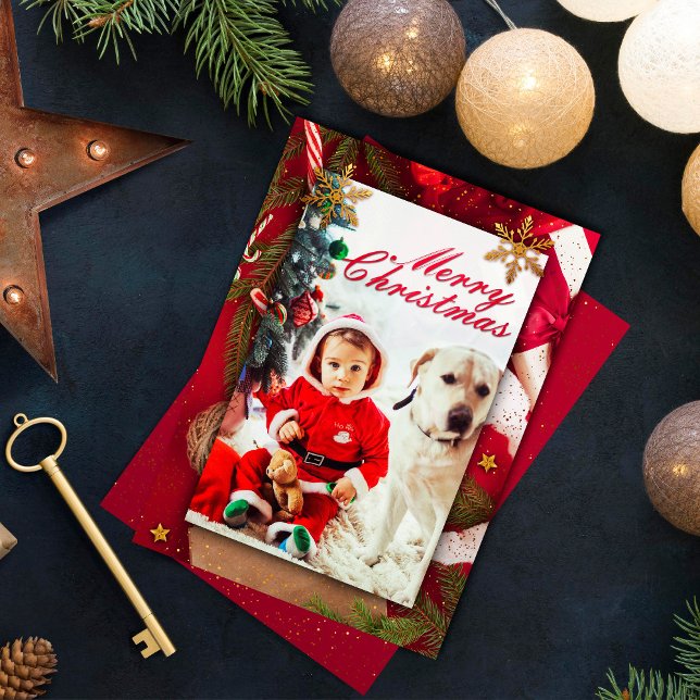 Carte de Noël super mignonne pour bébé et chien (Créateur téléchargé)