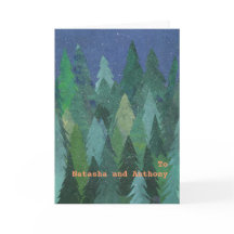Carte de Noël sur mesure avant neige arbres de Noë
