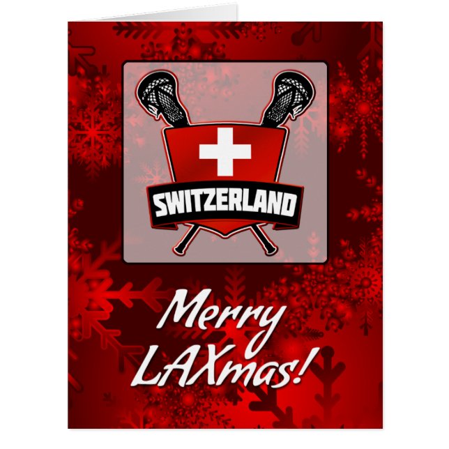 Carte de Noël Swiss Lacrosse Shield (Devant)