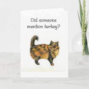 Carte de Noël - Tabby Cat Brown