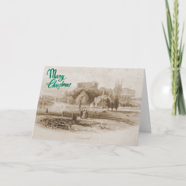 Carte de Noël Tamworth Castle & Mill (Devant)