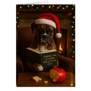 Carte de Noël 'Taxe fromage' Boxer
