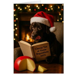 Carte de Noël 'Taxe sur le fromage' avec un labrad