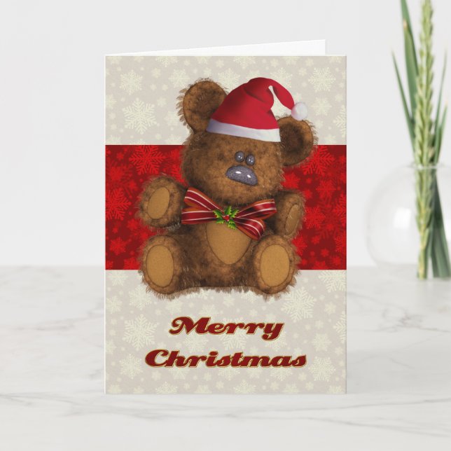 Carte de Noël Teddy Bear customisée (Devant)