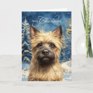 Carte de Noël Terrier Cairn Bois Forêt