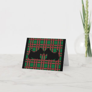 Carte de Noël Terrier Écossais Plaid Chien Scotty