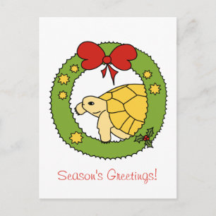 Carte de Noël Tortoise grecque d'or (couronne)