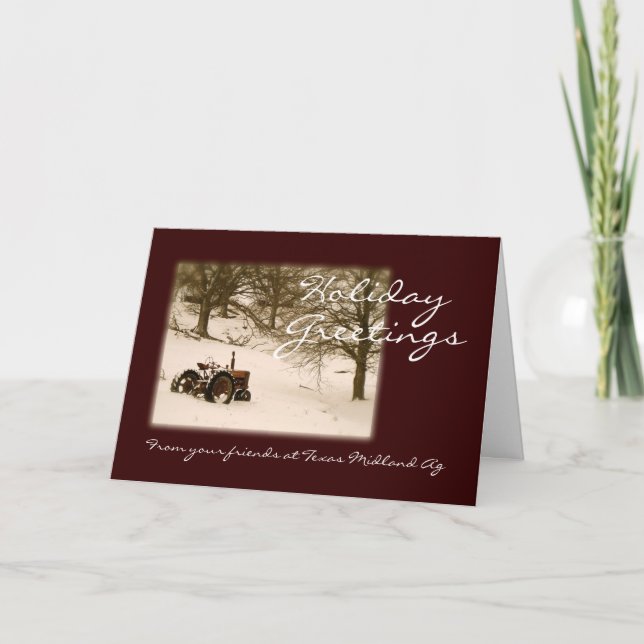 Carte de Noël Tracteur pour les affaires ou la fam (Devant)