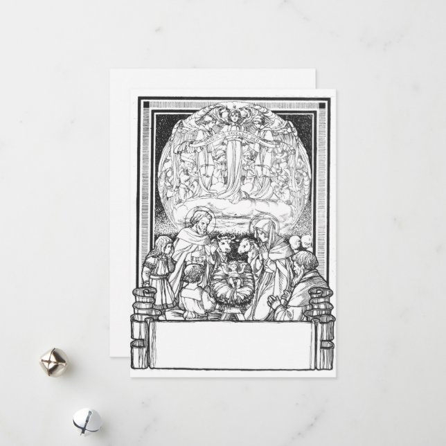 Carte de Noël traditionnelle (Devant/Arrière en situation)