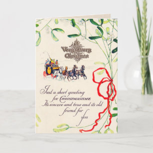 Carte de Noël très joyeuse avec traîneau