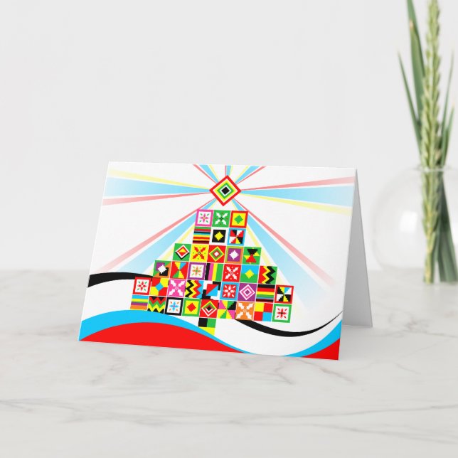Carte de Noël tribale d'art africain de motif de (Devant)