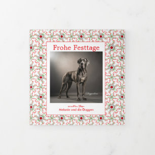 Carte de Noël triple volets pour Grand Danois