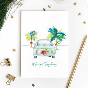 Carte de Noël Tropical Florida Aquarelle