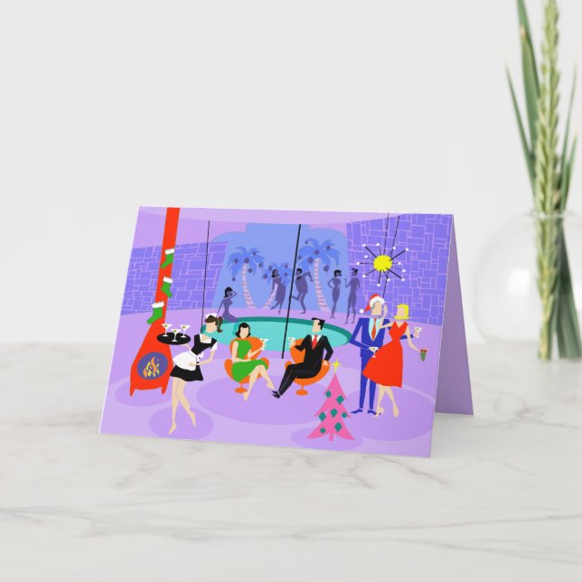 Carte de Noël Tropical Retro (Devant)