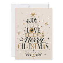 Carte de Noël typographique moderne