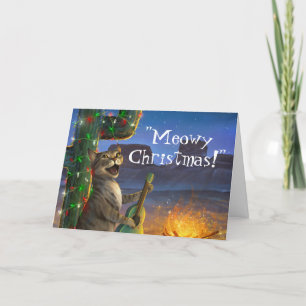 Carte de Noël unique et drôle avec un chat pour le