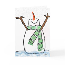 Carte de Noël/vacances de Bonhomme de Neige