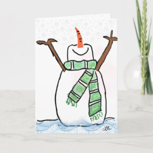 Carte de Noël/vacances de Bonhomme de Neige