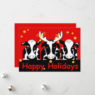 Carte de Noël Vaches laitières Appartement de vaca