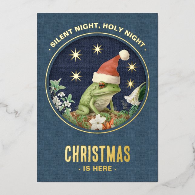 Carte de Noël véritable en feuille de métal représ (Recto)
