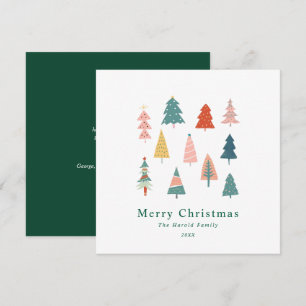 Carte de Noël verte non-photo élégante