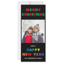 Carte de Noël verticale Joyeux Noël Arc-en-ciel