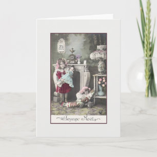 Carte de Noël Victorian French Joyeux Noël