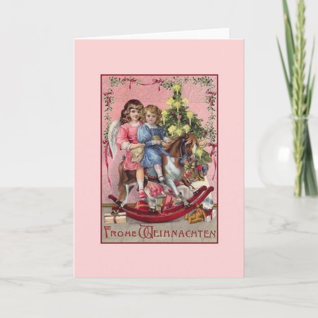 Carte de Noël Victorian German Frohe Weihnachten (Devant)